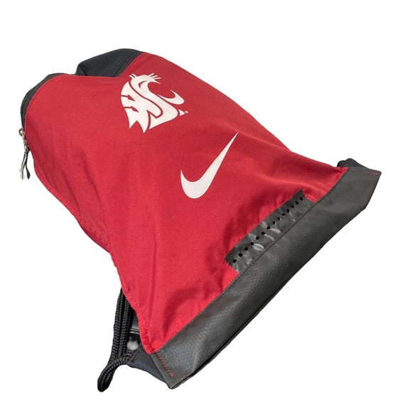 Nike Washington State String Bag Athletic Backpack Cougars Pack Red Swoosh Logo - Picture 2 of 8